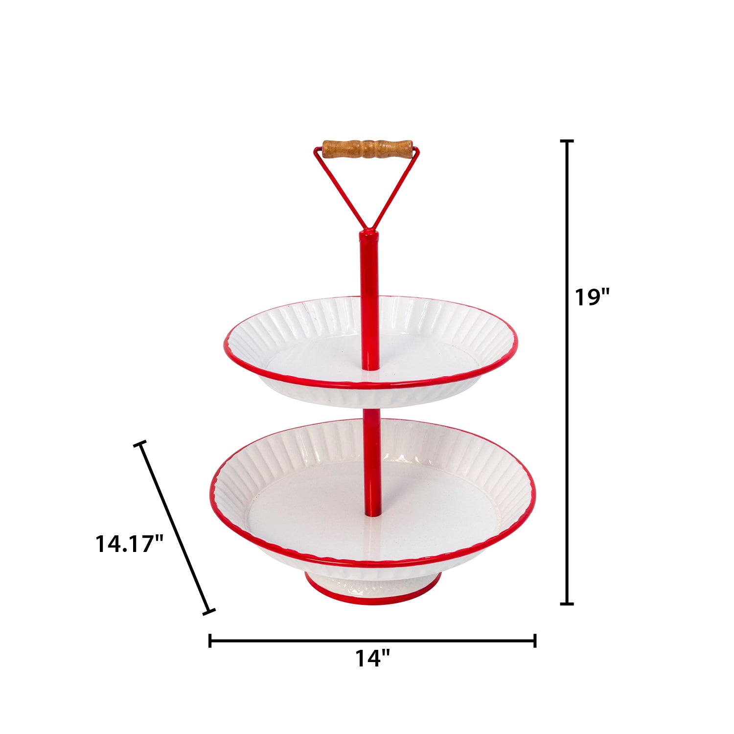 19.3-in H Metal Two-Tiered Serving Tray